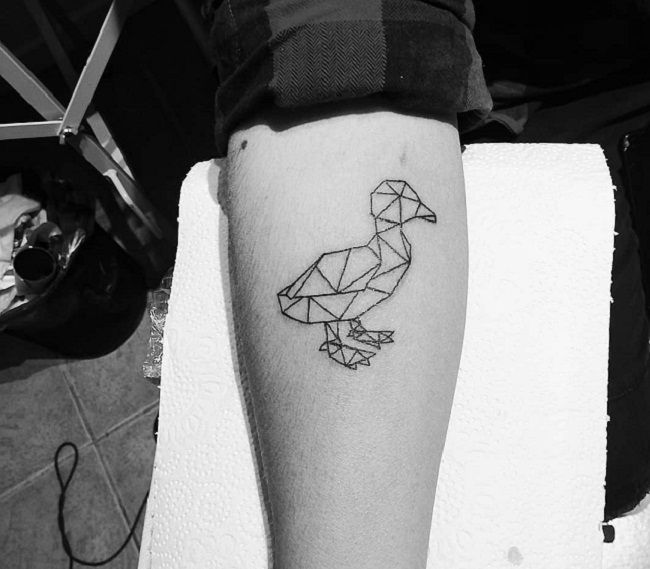 Geometrical Style Duck Tattoo