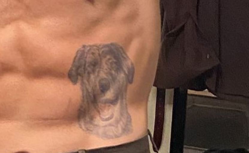 Jon dog portrait tattoo