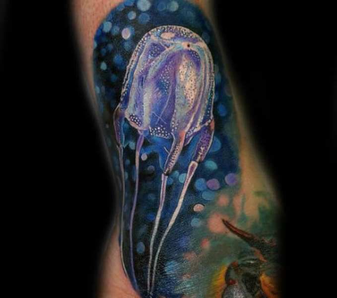 Violet Jellyfish Tattoo