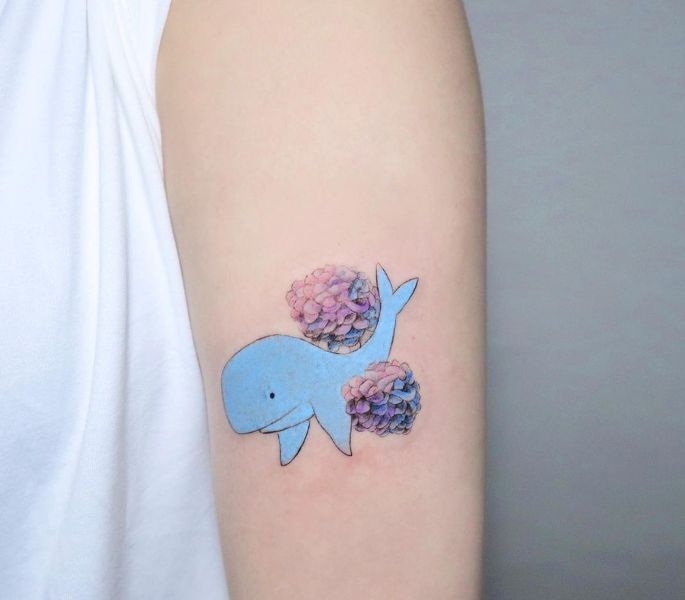 Whale Flower Tattoo
