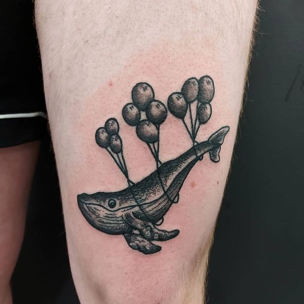 'Whale with Balloons' Tattoo