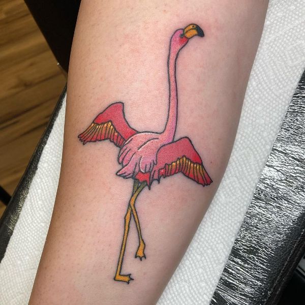 'Flamingo with Wings' Tattoo