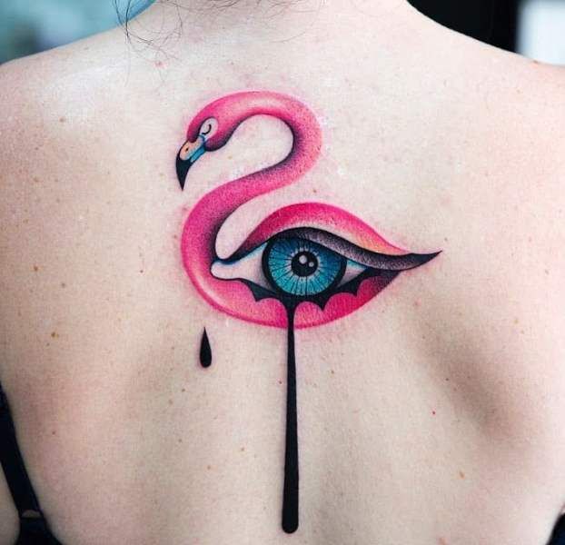 'Flamingo with an Eye' Tattoo