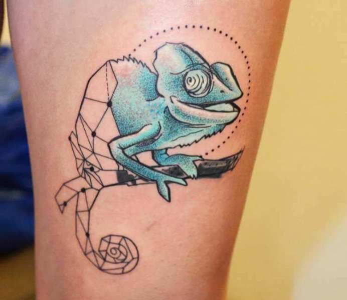 Half-Geometric Chameleon Tattoo