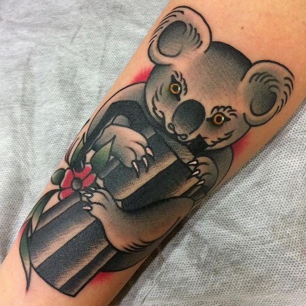 'Koala holding a Mixie-Jar' Tattoo