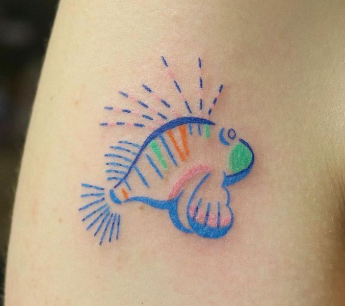 Doodled Lionfish Tattoo