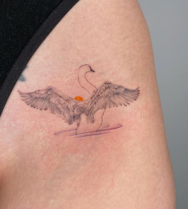 'Swan with the Wings' Tattoo 