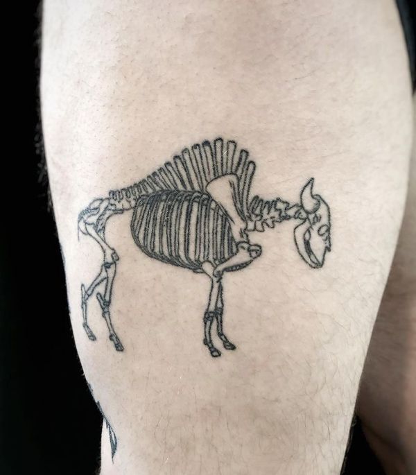 Bison Skeleton Tattoo