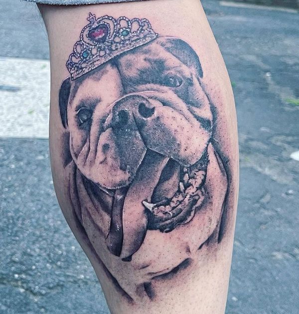 'Bull Dog with the Crown' Tattoo