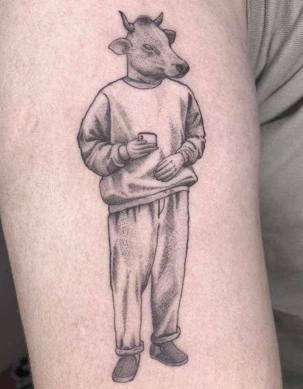 Cow Man Tattoo