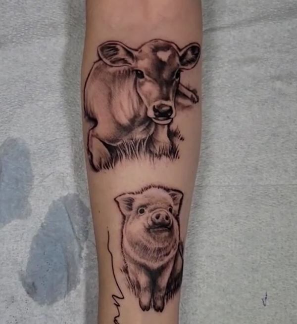 Cow-Pig Tattoo