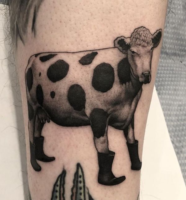 'Cow wearing Boots' Tattoo