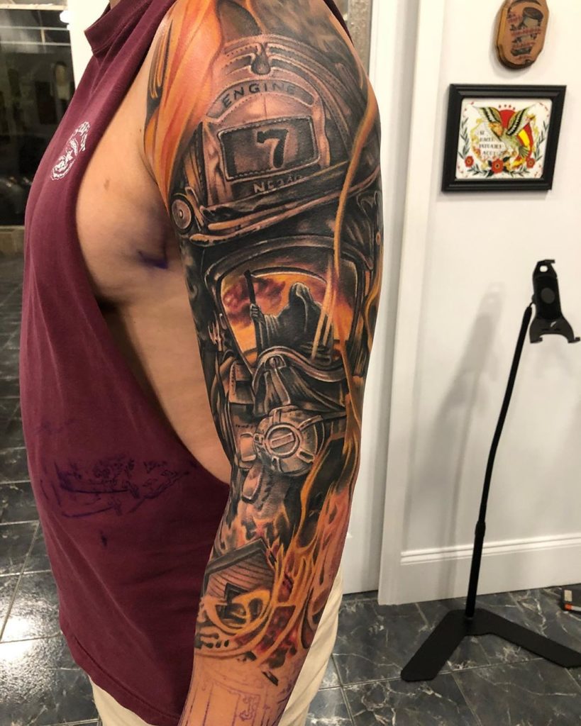  Burnin' Firefighter Tattoo