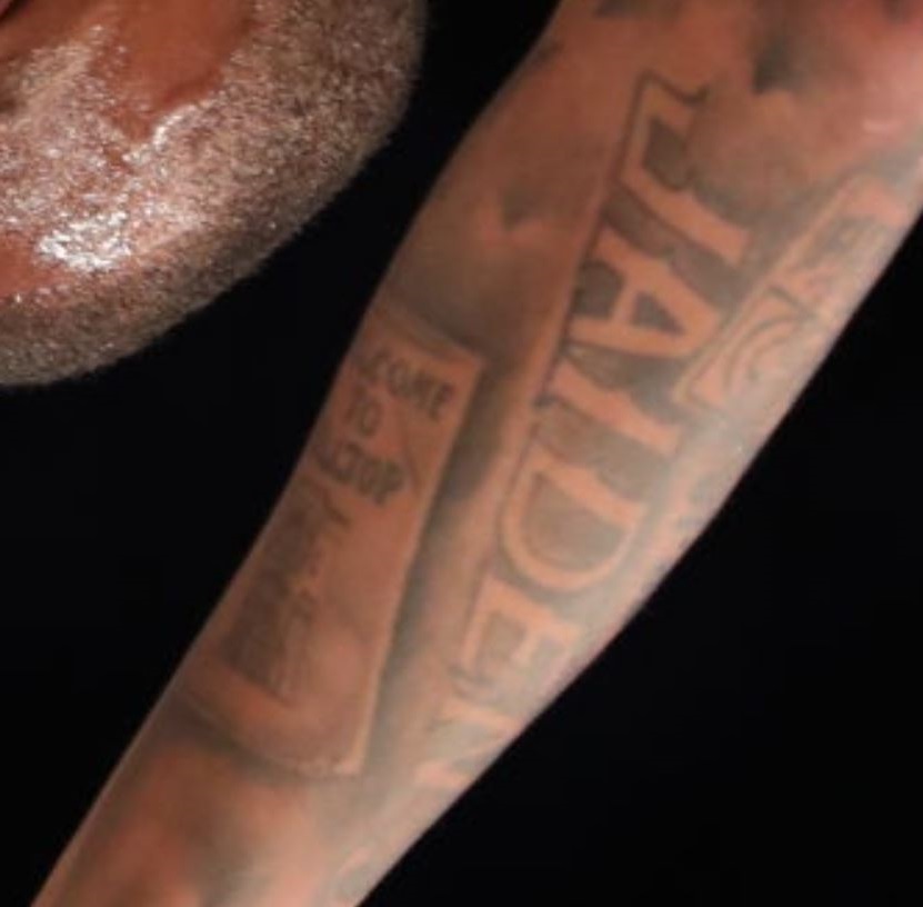 Isaiah right forearm tattoo