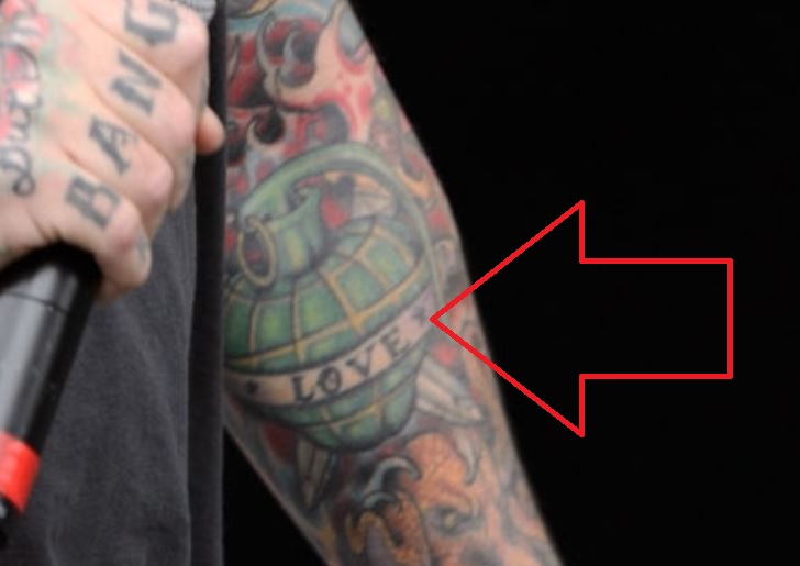 Ronnie grenade with love banner tattoo