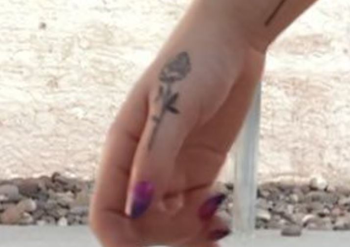 Charlotte rose stick on thumb tattoo