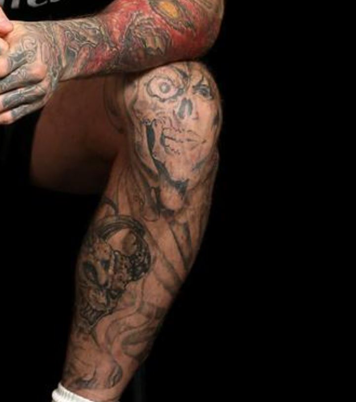 Dane skull and devil tattoo