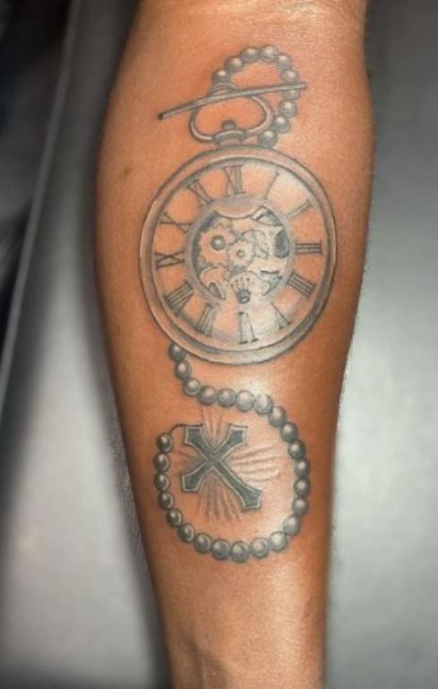 A Clock Rosary Tattoo