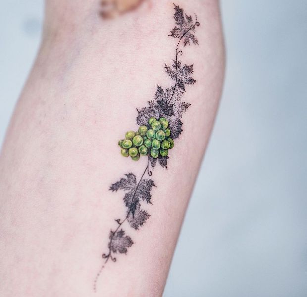 Beauteous Grapes Tattoo Design on Arm