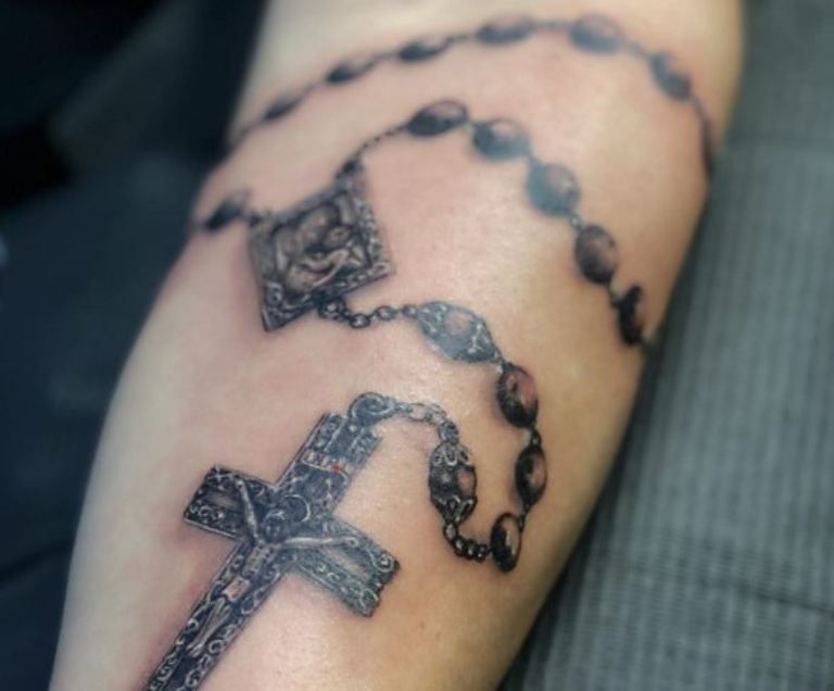 Rosary Tattoo on the Arm