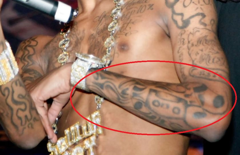 Soulja left arm tattoo