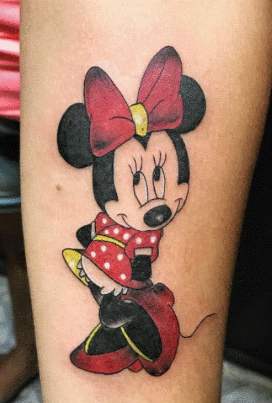Adorable Minnie Tattoo Design on Forearm