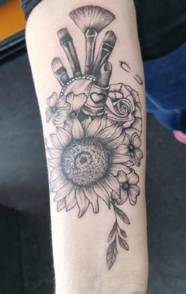 40+ Amazing Makeup Brush Tattoos Designs with Meanings, Ideas, and
