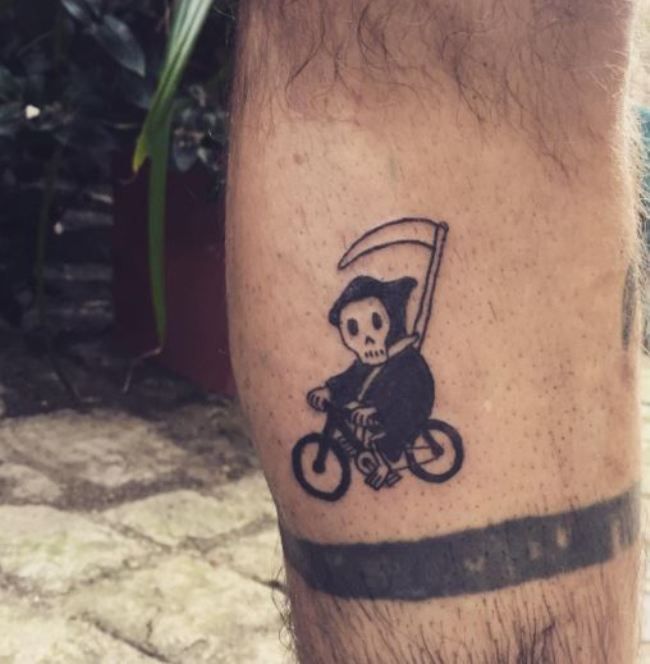 Ghost Riding a Bicycle Tattoo