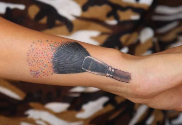 40+ Amazing Makeup Brush Tattoos Designs with Meanings, Ideas, and