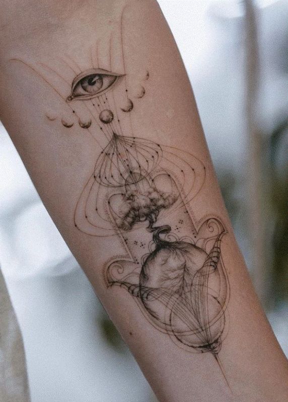 Phenomenal Hamsa Tattoo Design on Forearm