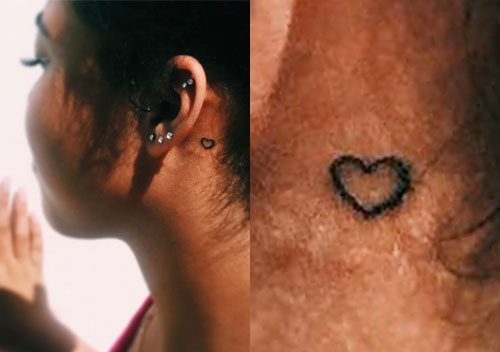 Jordyn Woods' Heart Tattoo on Ear