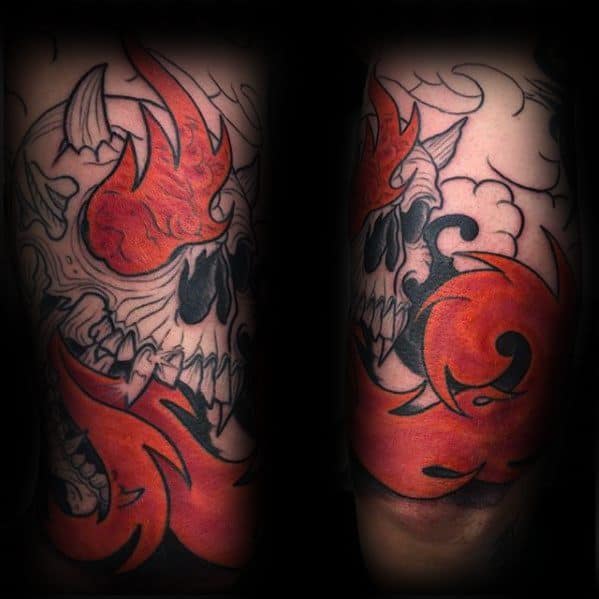 Flaming Skull Tattoo 