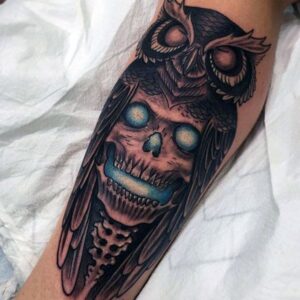 46 Intriguing Owl Skull Tattoo Designs with Meanings and Ideas - Body ...