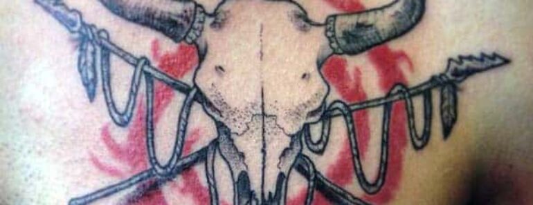 93 Amazing Bull Skull Tattoo Designs with Meanings and Ideas
